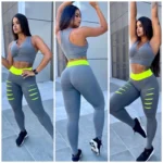 Galera das Ofertas - Loja - Shopee - Conjunto calça legging detonado leg treino mais top fitness calça feminina academia tendência