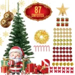 Galera das Ofertas - Loja - Shopee - Árvore De Natal Pinheiro 120cm Decorada + 87 Enfeites E Pisca Pisca Completa Linha Premium
