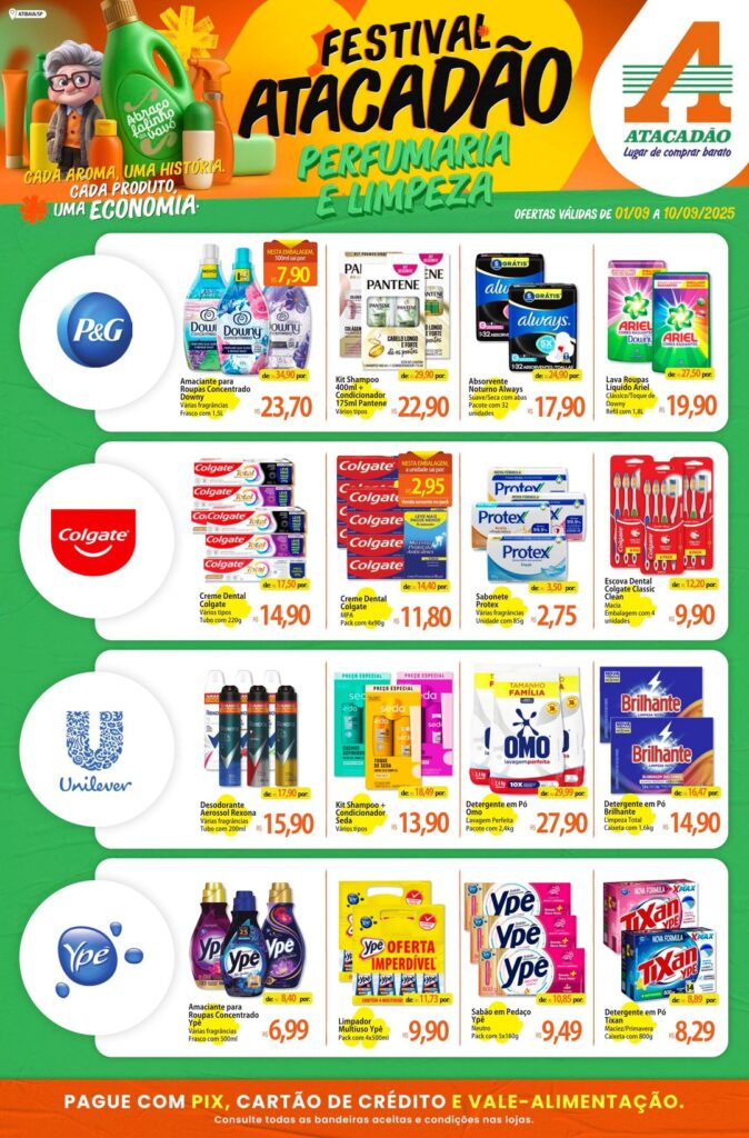 Folheto Atacadão Atibaia - Limpeza e Perfumaria [01/09/2025 a 10/09/2025] – Galera das Ofertas
