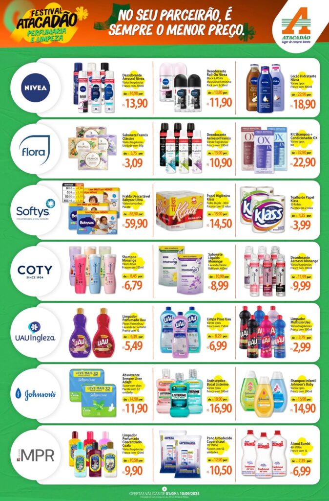 Folheto Atacadão Atibaia - Limpeza e Perfumaria [01/09/2025 a 10/09/2025] – Galera das Ofertas