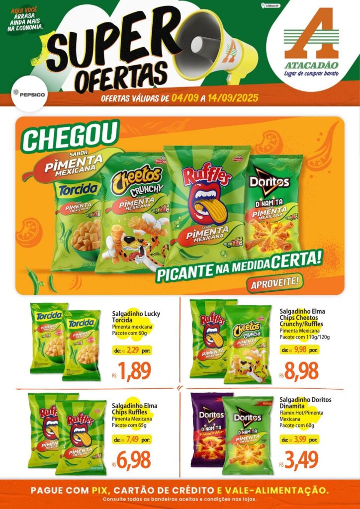 Folheto Atacadão Atibaia - Salgadinhos [04/09/2025 a 14/09/2025] – Galera das Ofertas