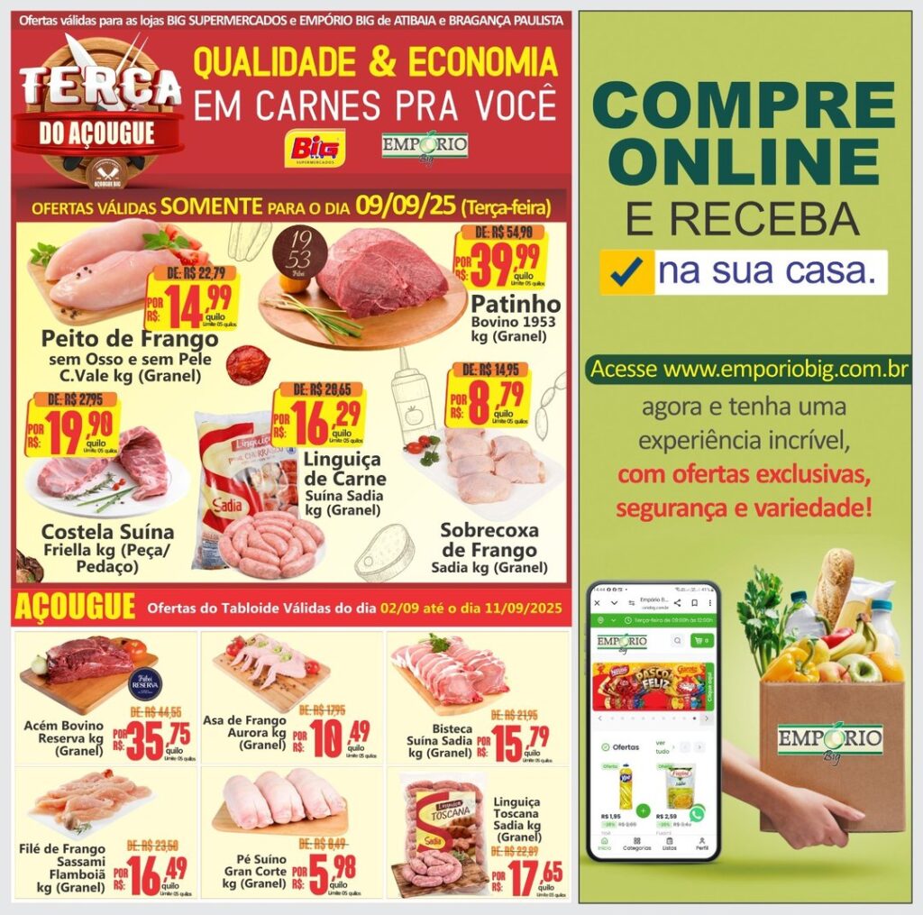Folheto Big Supermercados Atibaia - Terça do Açougue [09/09/2025 a 09/09/2025] – Galera das Ofertas