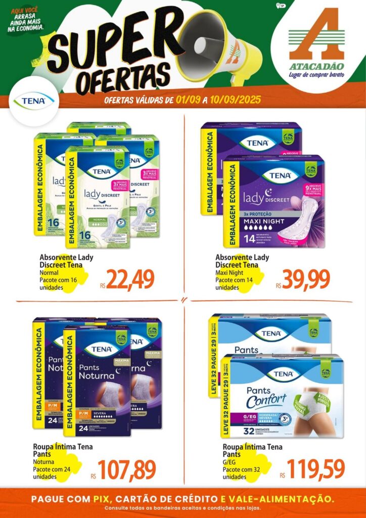 Folheto Atacadão Jundiaí - Higiene Pessoal Tena [01/09/2025 a 10/09/2025] – Galera das Ofertas