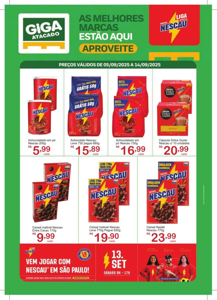 Folheto Giga Jundiaí - Nescau [05/09/2025 a 14/09/2025] – Galera das Ofertas