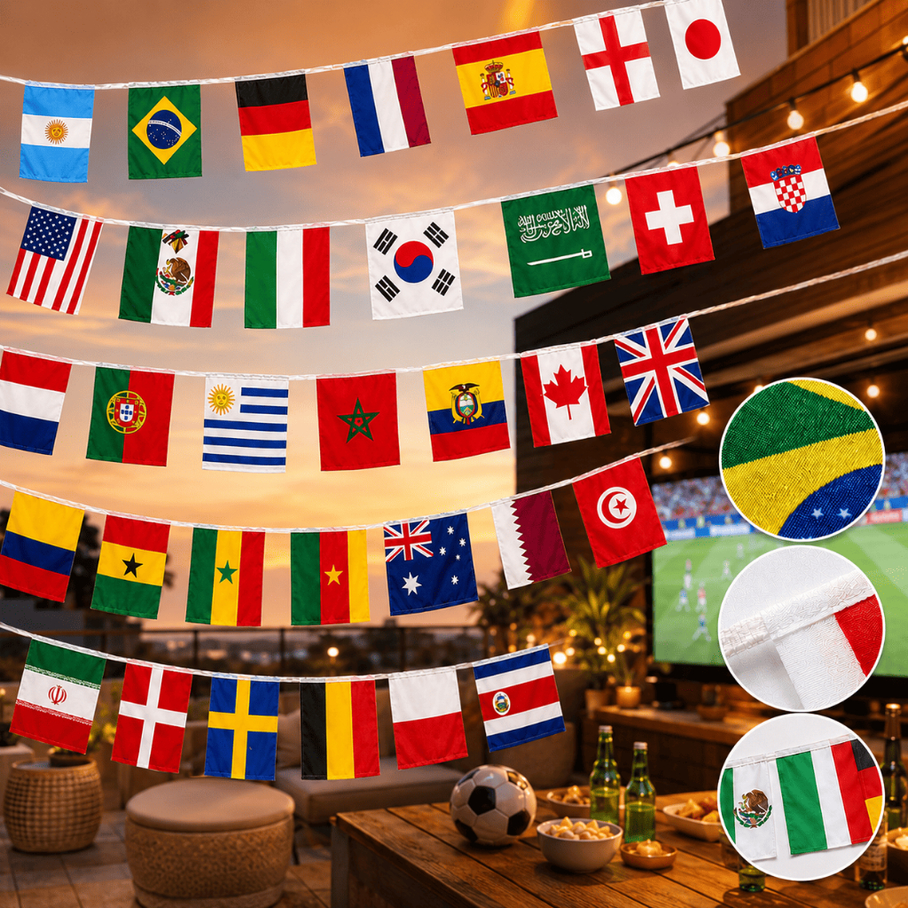 Varal Bandeirinhas Países Metalizados Copa Do Mundo 2026 Decoração | Shopee Brasil