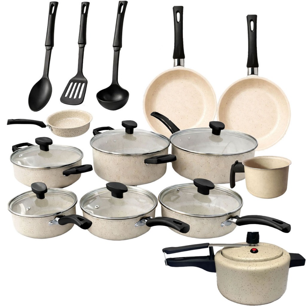 Jogo de Panelas 13 Peças + Panela de Pressão 2L Conjunto Teflon Antiaderente Frigideira Caçarola | Shopee Brasil