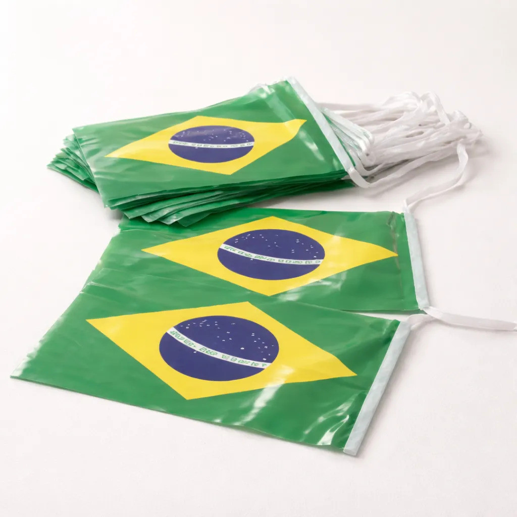 Varal 7m 15 Bandeirinhas Copa Do Mundo Brasil Bandeirolas | Shopee Brasil