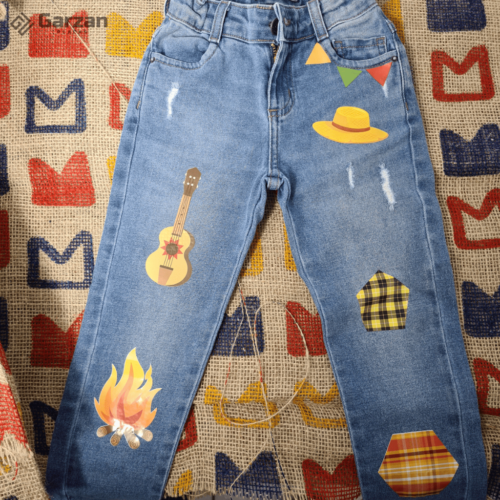 Etiqueta Para Roupa Festa Junina Retalho Remendo Em Vinil Cartela de Adesivos Copa do Mundo | Shopee Brasil