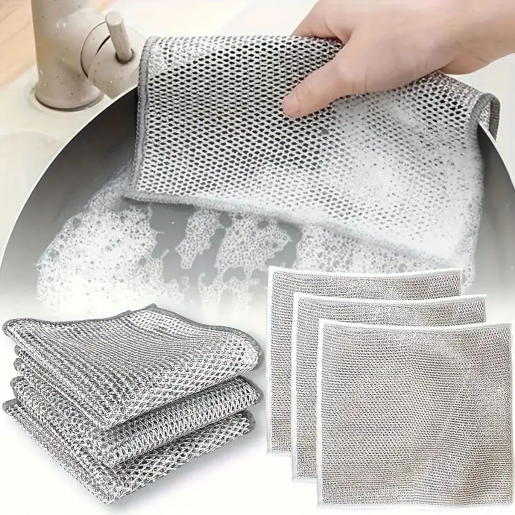 Kit 6/12/18/24 Panos De Limpeza Aço Premium Arear Panela Fogão Toalha Louça Tira Gordura Reutilizável | Shopee Brasil