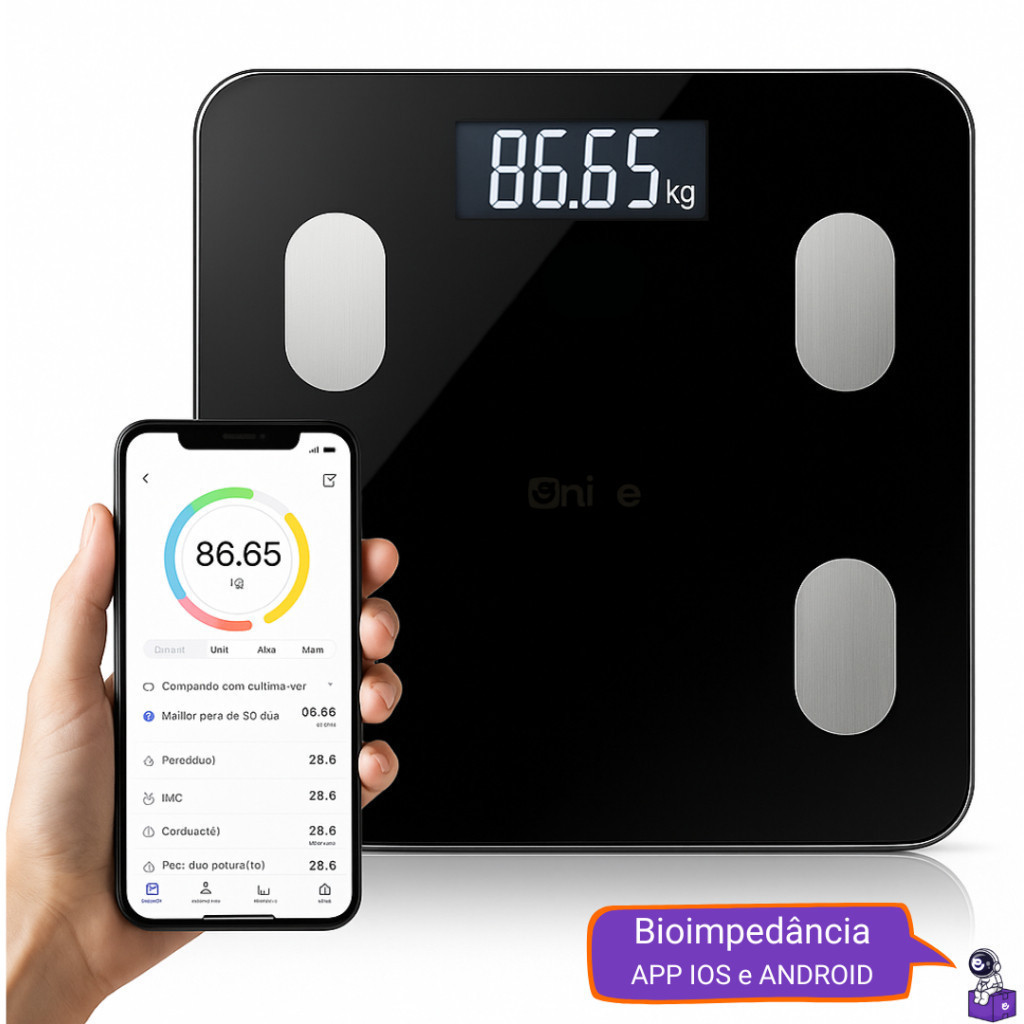Balança Bioimpedância Digital Profissional via Bluethooth | Shopee Brasil