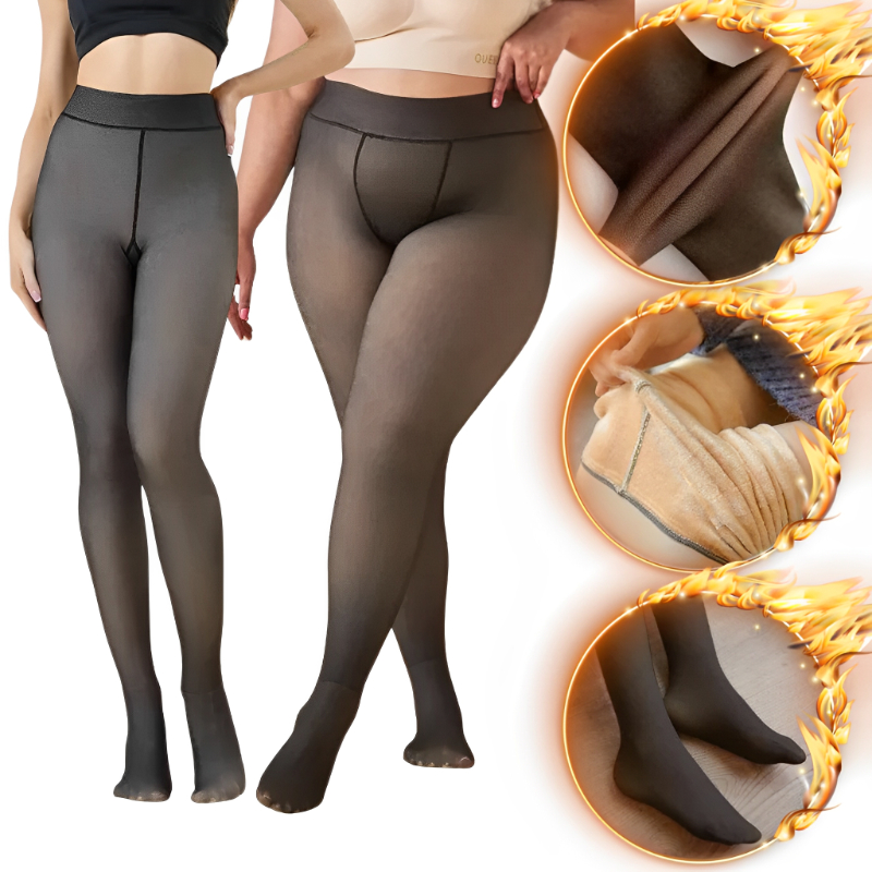 Meia-Calça Térmica Feminina Peluciada Translúcida Alta Elasticidade Super Quente Para Inverno | Shopee Brasil