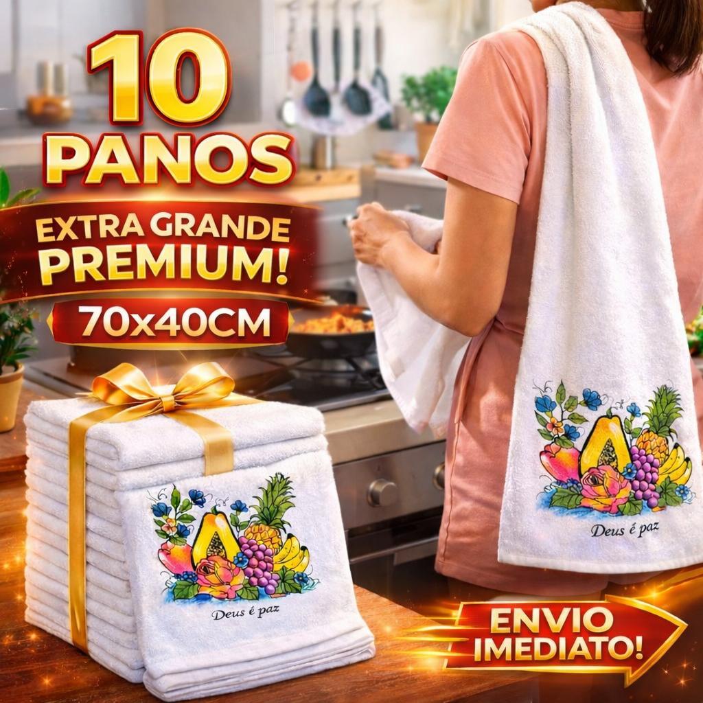 Kit Pano de Prato Extra Grande de Algodão 100% Para Copa Cozinha Estampado | Shopee Brasil