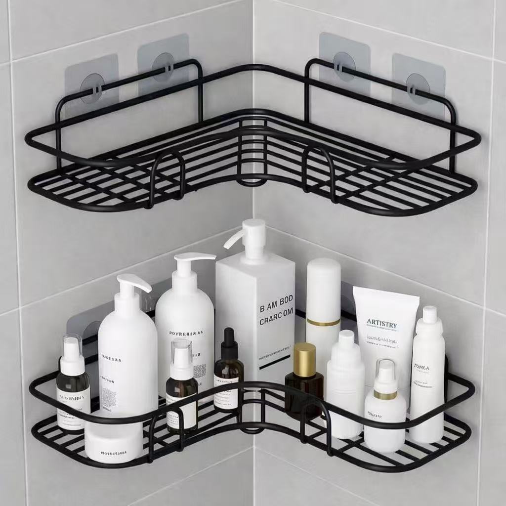 Prateleiras para Banheiro com Suporte e Alto Adesivos – Organizador de Shampoo, Sabonete, Cozinha e Lavanderia | Shopee Brasil