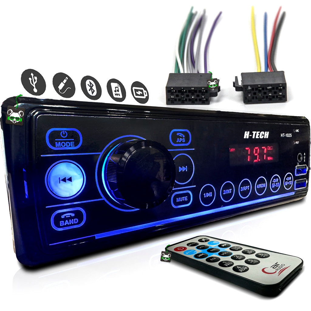 Rádio Som Automotivo Mp3 Player 1 Din Bluetooth 2 USB Aux Pen Drive Cartão SD FM Rádio Som Universal | Shopee Brasil
