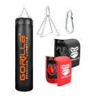 Saco de pancada 160cm Muay Thai 2 luvas cor preto e vermelho Boxe Gorilla
