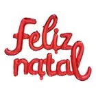 Balão Feliz Natal Manuscrito Metalizado Festa Papai Noel Cor Vermelho