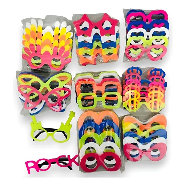 Kit 40 Óculos de Festa Neon Cores Sortidas Divertidas