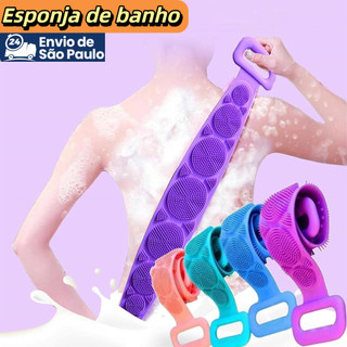 Esponja de Banho lava costa Silicone anti bacteriano Esfoliar O Corpo 60/70x11.5cm