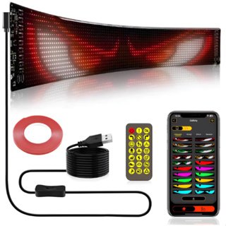 Painel de Led Olhos Com Display Led Flexível Programável Dobrável Controle Para Carro Caminhão Loja Prova d'água