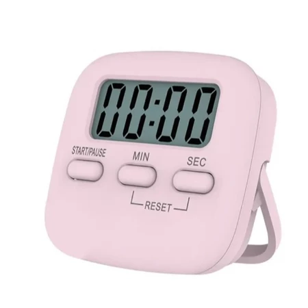 Mini Timer Digital 7,5x5Cm De Cozinha Temporizador Com Alarme Branco Ou Rosa Super Prático E Fácil