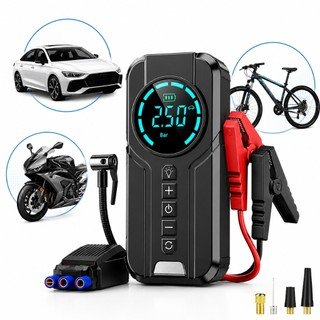 Auxiliar de Partida Carregador Bateria Com Compressor de Ar Emergência Portátil Veicular Automotivo