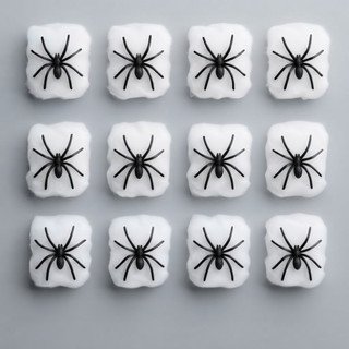 Kit 12 Enfeites Teias Mini Aranhas Artificiais Para Decoração Festa Temática Halloween